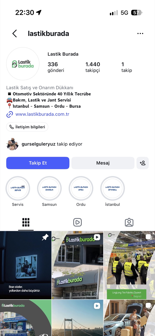 lastikburada Instagram Profili
